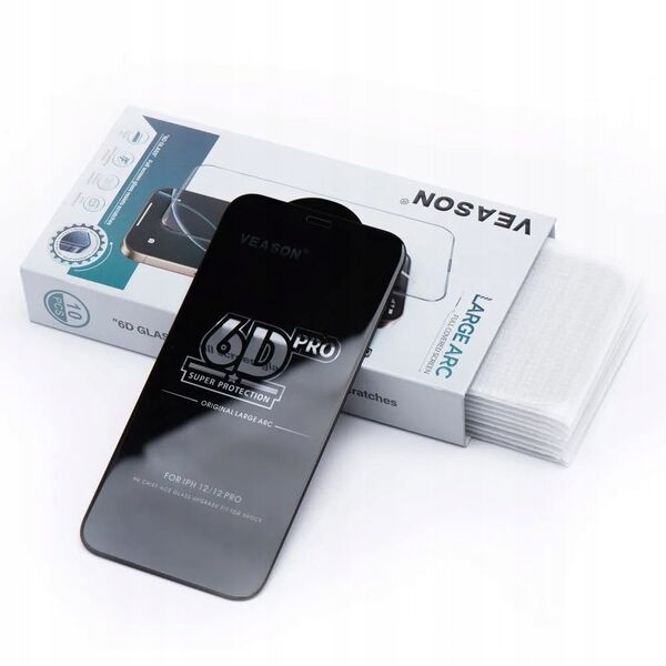 Σκληρυμένο Γυαλί 6D Pro Veason Glass (SET 10in1) - για Iphone 12 / 12 Pro μαύρο