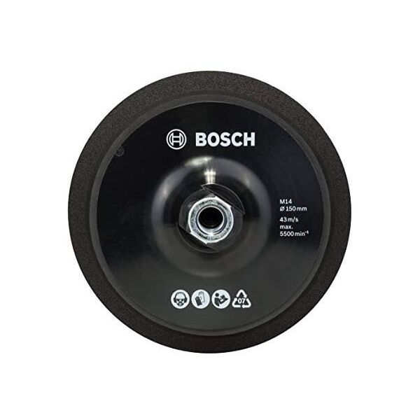 Λαστιχένιο υποστήριγμα Bosch Bosch 150mm, ταμπόν λείανσης (μαύρο, για μηχανές γυαλίσματος)