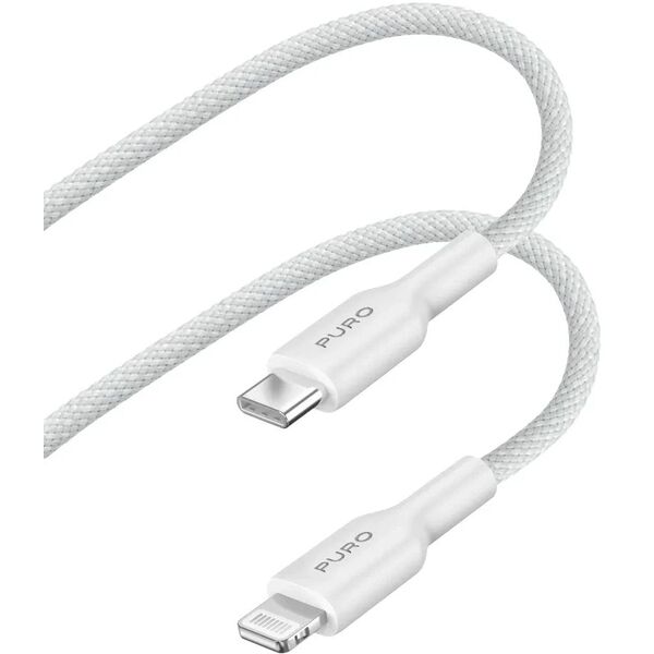 Kabel USB Puro Kabel PURO Fabric USB-C/Lightning MFi 1,2m (biały)