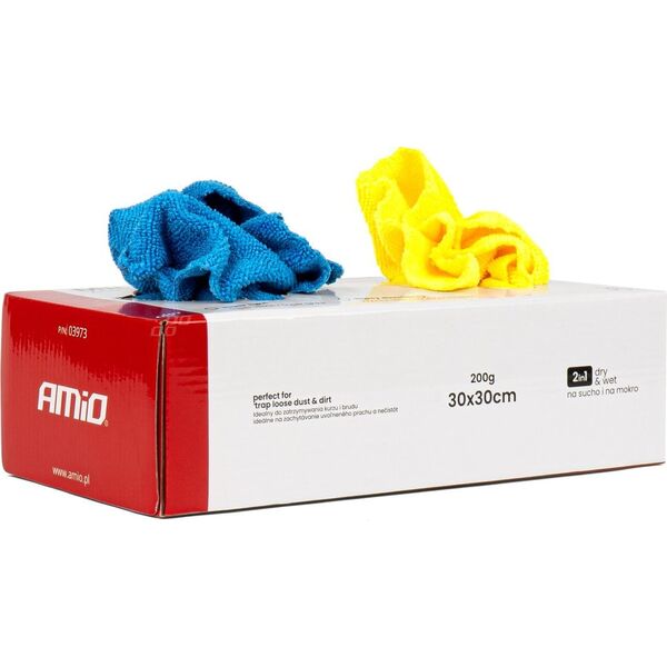 AMiO Chusteczki ściereczki z mikrofibry pudełko zestaw 30 szt. 30x30 cm 200g amio-03973