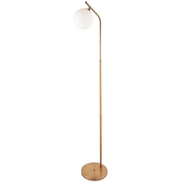 Φωτιστικό δαπέδου Venti G.LUX GT-390-1F-AB, 1 x E27, χρώμα ορείχαλκου, o20 x 160 cm, λευκός καπέλο O13cm