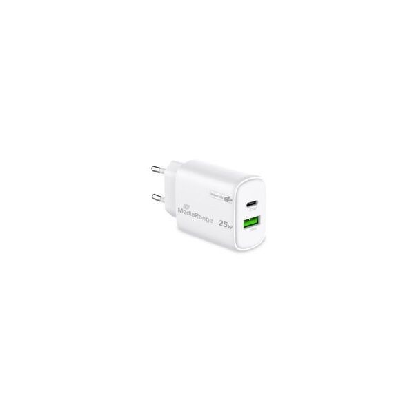 Φορτιστής για φορητές συσκευές MediaRange MRMA112-2 Smartphone, Tablet Λευκός Εναλλασσόμενο ρεύμα Γρήγορη φόρτιση Εσωτερική