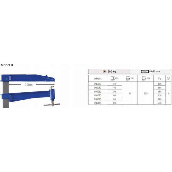 Σφιγκτήρες K 30cm, βάθος σιαγόνων 28,5cm, max 5000N PIHER