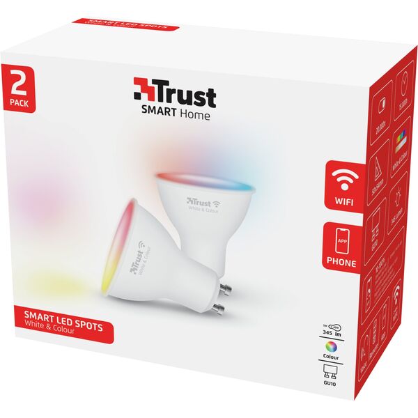 LED spuldze Trust WiFi LED Spot GU10 White & Colour (Duo-pack)