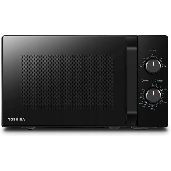Microwave oven  volume 20L  mechanical control  800W  5 power levels  LED lighting  defrosting  cooking end signal  black
