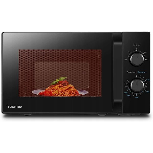 Microwave oven  volume 20L  mechanical control  800W  5 power levels  LED lighting  defrosting  cooking end signal  black