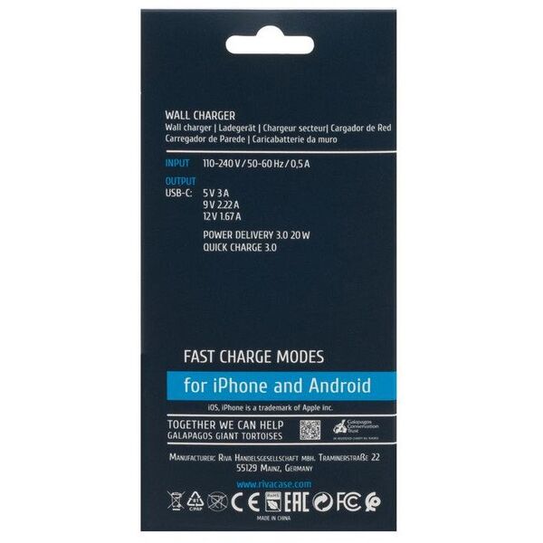 MOBILE CHARGER WALL/WHITE PS4101 W00 RIVACASE
