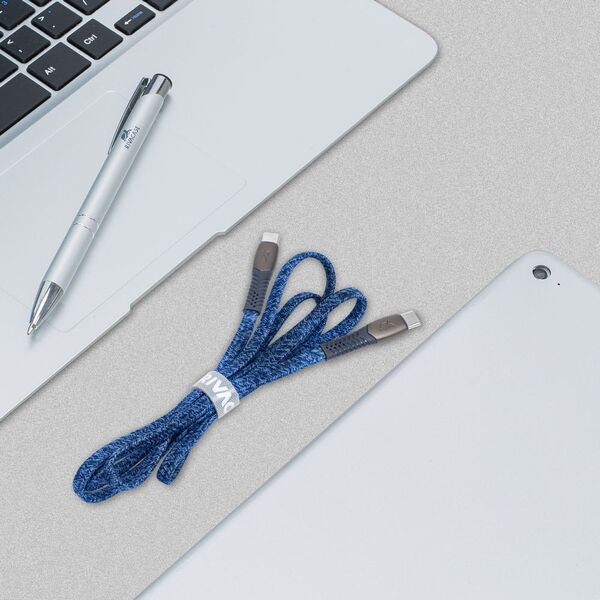 CABLE USB-C TO USB-C 1.2M/BLUE PS6105 BL12 RIVACASE