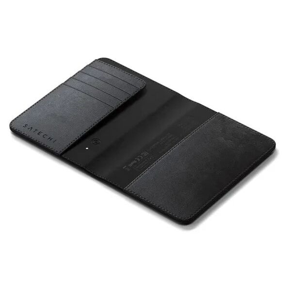 SATECHI Vegan-Leather Passport Cover w/ Find My (Black)