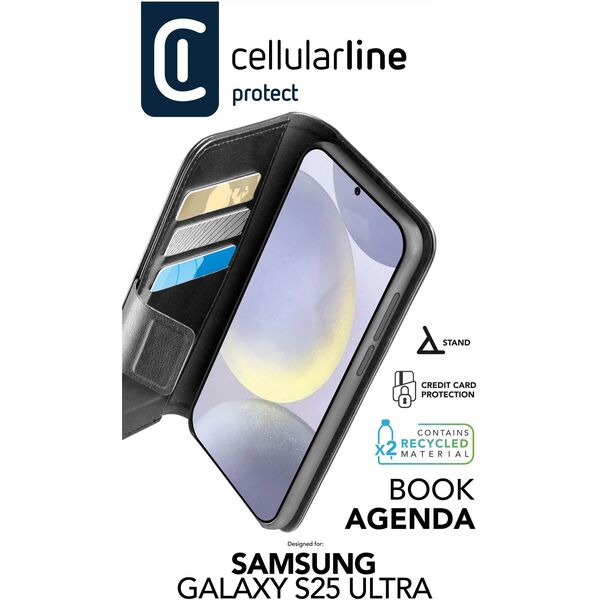 Cellularline 8018080491290 pokrowiec na telefon komórkowy 17,3 cm (6.8") Folio Czarny