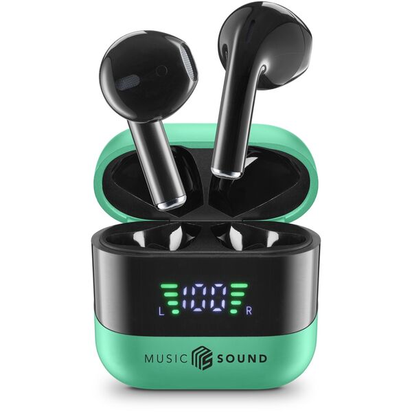 Music Sound 8018080488641 Zestaw słuchawkowy Bezprzewodowy Douszny Połączenia/muzyka Bluetooth Zielony