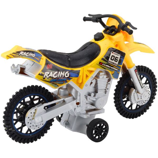 Motor Crossowy Off-Road Napęd Światła Dźwięki Żółty