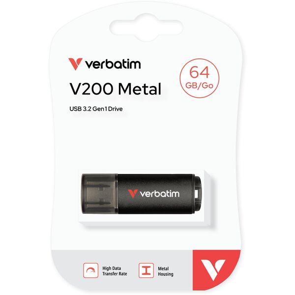 Pendrive Verbatim V200 64GB USB-A black 30211