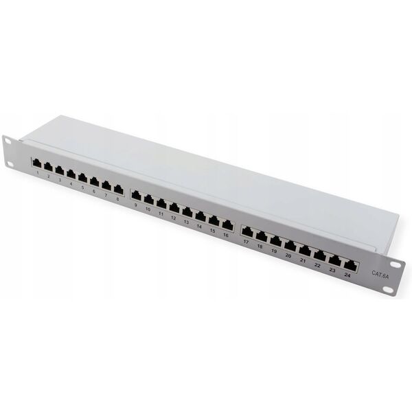 VALUE Patch panel kat. 6A (klasa EA) 19, 24 porty, STP, szary