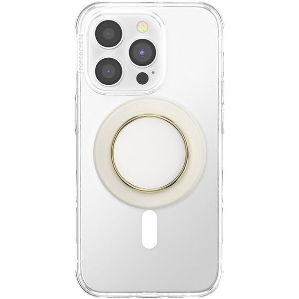 Uchwyt i podstawka do telefonu           Popsockets Round Luxe Coconut Creme Enamel MagSafe beżowy 808938