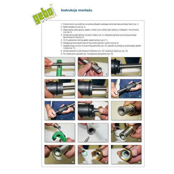 Gebo Rura falista DN16 AISI316l z wykorzystaniem nakrętki 3/4" 4mb SVW16.4
