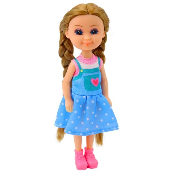 Mini Laleczka Z Długimi Włosami W Sukience 15cm Mix LEAN TOYS