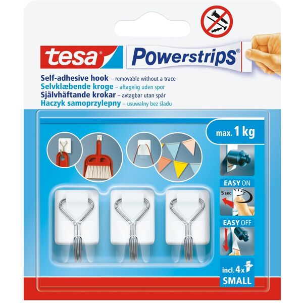 HACZYKI SAMOPRZYLEP.POWERSTRIPS 3 SZT.DRUCIANE BIAŁE