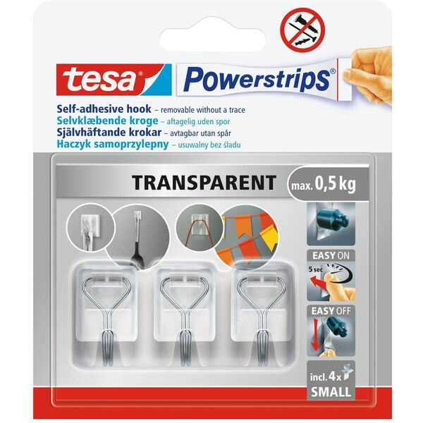 HACZYKI SAMOPRZYLEP.POWERSTRIPS 3 SZT.DRUCIANE TRANSPRENTNE