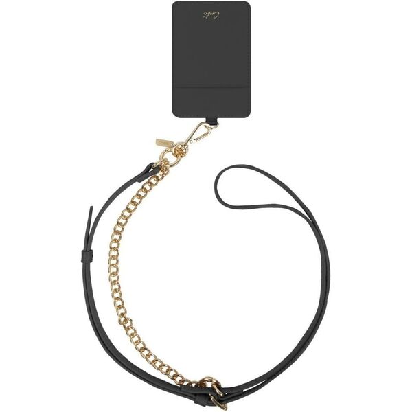 Uniwersalna smycz do telefonu 3w1 UNIQ   Coehl Caryne z portfelem na karty ebony