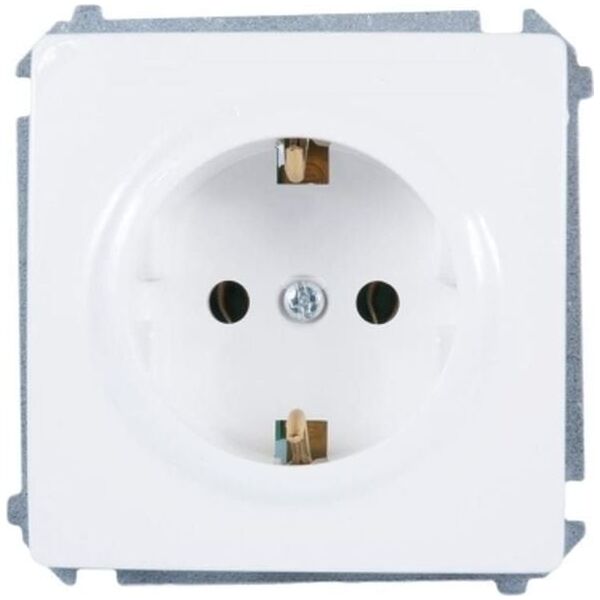 Kontakt-Simon Simon Basic Gniazdo wtyczkowe Schuko do wersji IP44 z przesłonami (moduł) 16A, 250V~,zaciski śrubowe biały BMGSZ1BZ.01/11