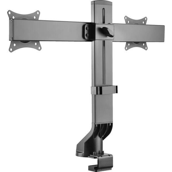 Eaton Tripp Lite Dual-Display Monitor Arm with Desk Clamp and Grommet - Height Adjustable, 17" to 27" Monitors - Befestigungskit - fur 2 LCD-Displays - Stahl - Schwarz - Bildschirmgrosse: 43.2-68.6 cm (17"-27") - Klemmmontage, Tulle, Tischmontage