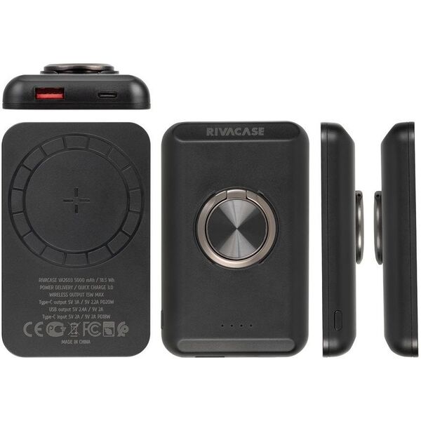 Powerbank Rivacase VA2603 5000 mAh Juoda