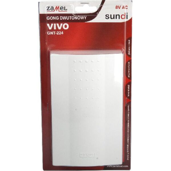 Zamel Gong dwutonowy VIVO GNT-224-bia 8V (SUN10000140)