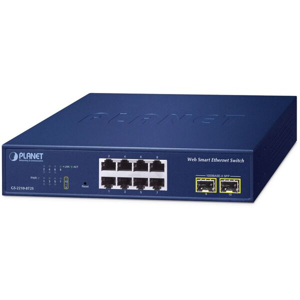 8-Port 10/100/1000T + 2-Port
