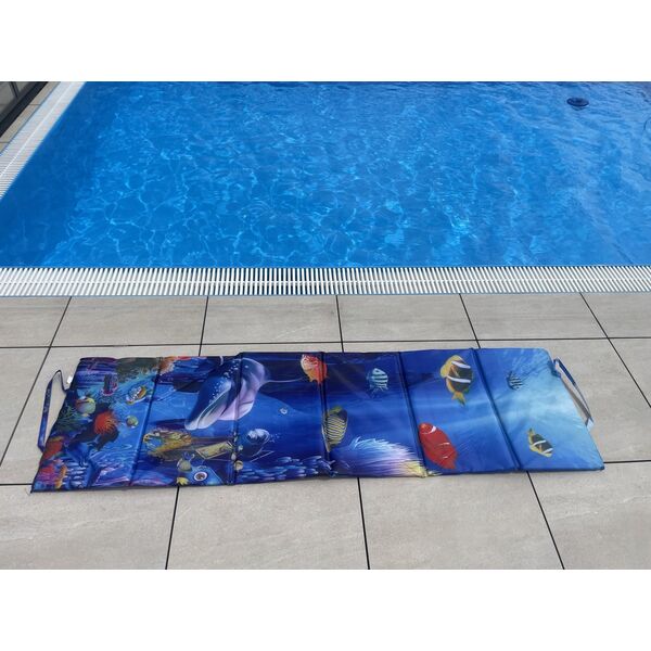 Koc Plażowy Mata Leżanka Leżak Składany Wodoodporny KUBISPORT 195x55 cm