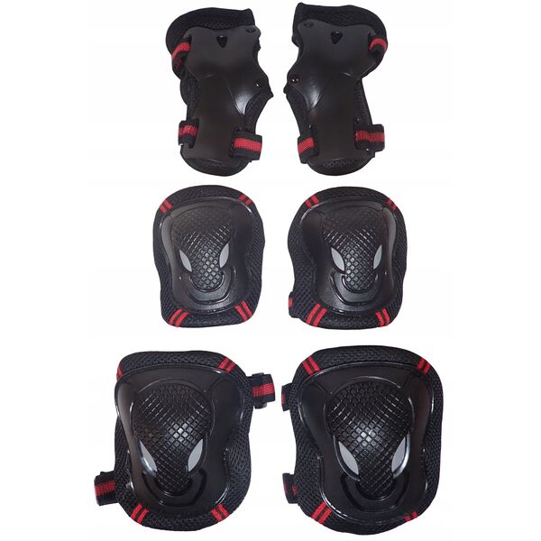 Zestaw Ochraniaczy na Rolki Deskorolkę Rower 3w1 Czarne KUBISPORT rozm XL
