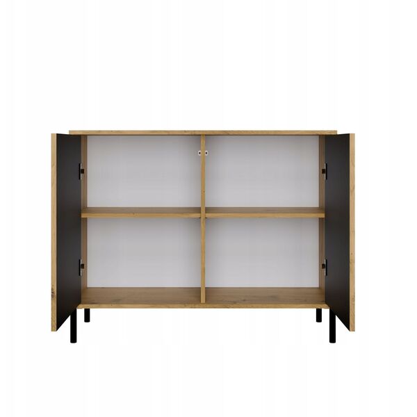 Komoda KAMARO 2D SLIM DĄB ARTISAN Lamele Front Ryflowany
