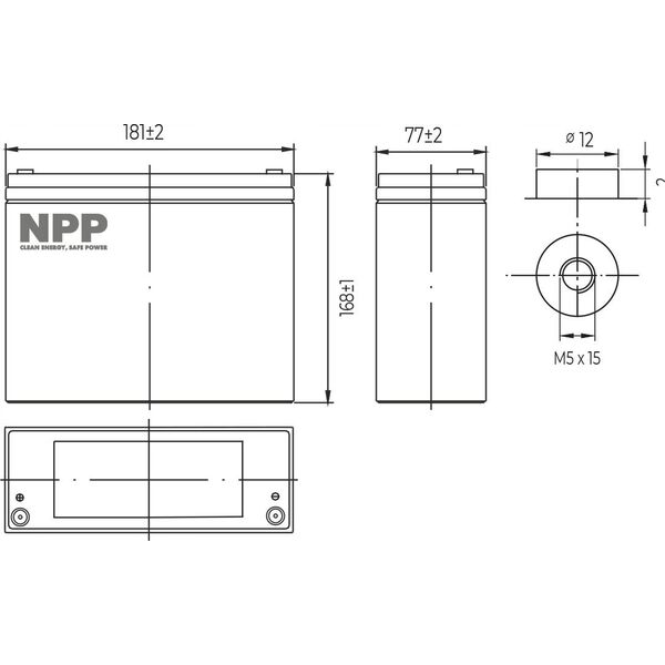 Akumuliatorius NPP LFP LiFePO4 12.8V 30Ah T12