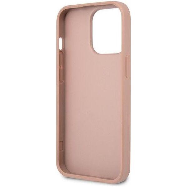 Guess Etui Guess do iPhone 14 Pro Max 6,7" różowy/pink hardcase SaffianoTriangle Logo
