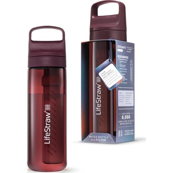 LifeStraw LifeStraw Go 2.0 Czerwona butelka filtrująca 0,65L Merlot Me Away