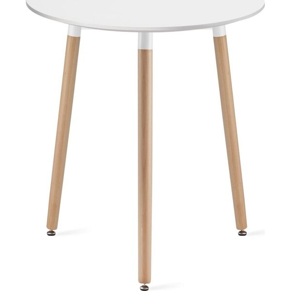Leobert Stół KAMI Okrągły 60cm - biały / naturalne nogi