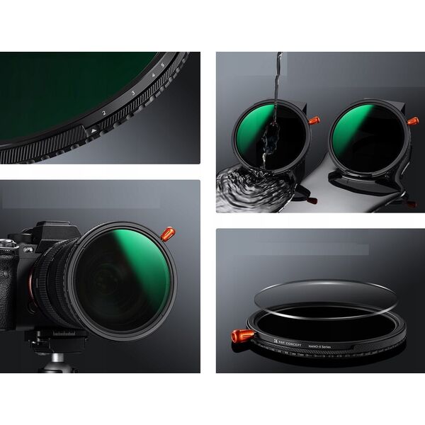 Filtr Hybrydowy 3w1 K&F 58 mm 58mm Fader ND2-32 + CPL + Black Diffusion 1/4 / KF01.2923V2
