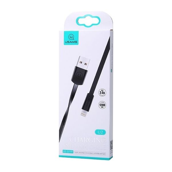Kabel USB Usams USB-A - Lightning 1.2 m Czarny (SJ199IP01)