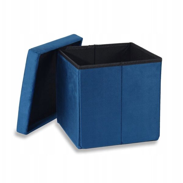 Pufa składana M - 30x30x30cm aksamit granat