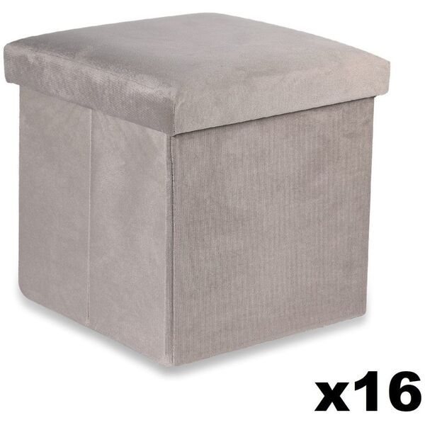 Pufa składana M - 30x30x30cm aksamit beż x 16