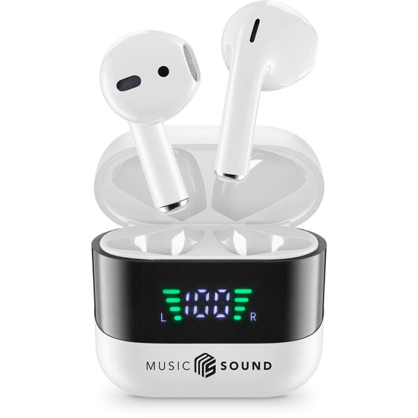 Music Sound 8018080488627 Zestaw słuchawkowy Bezprzewodowy Douszny Połączenia/muzyka Bluetooth Biały