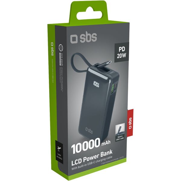 SBS TTBB10000LCDTCPD20B bank mocy 10000 mAh Niebieski