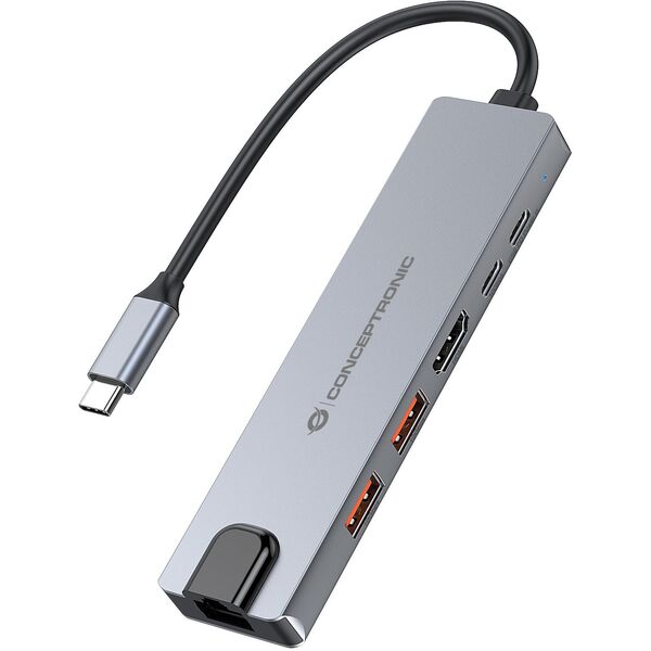 Conceptronic DONN29G stacja dokująca Przewodowa USB 3.2 Gen 2 (3.1 Gen 2) Type-C Szary