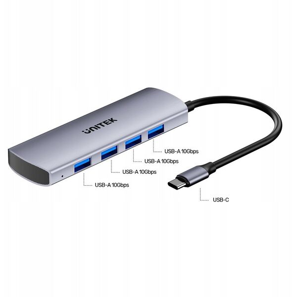 Unitek Hub 4w1 USB-C 10 Gbps, 4x USB-A H1112EGY01