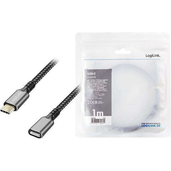 Kabel USB3.2 gen2 TypeC do USB-C/F, PD, 1m
