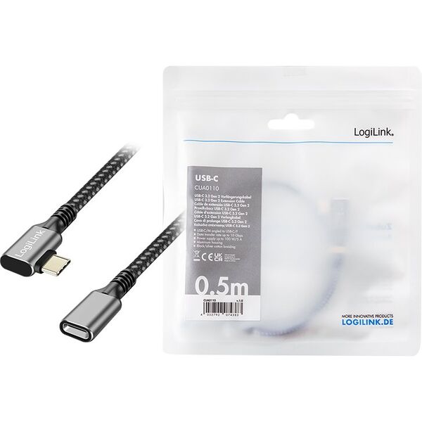 Kabel USB3.2 gen2 TypeC do USB-C/F, PD, 1m