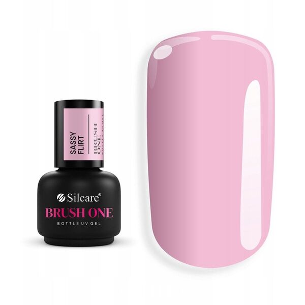 SILCARE_Brush One Bottle Gel τζελ οικοδόμησης σε μπουκάλι με πινέλο Sassy Flirt 15g