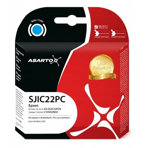 Μελάνι Asarto για Epson SJIC22PC | C33S020602 | 34ml | κυανό