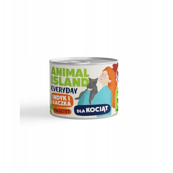 ANIMAL ISLAND indyk/kaczka dla kociąt 185g