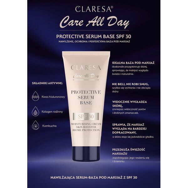 CLARESA_Protective Serum Base nawilżająca serum baza do twarzy z filtrem SPF30 30ml